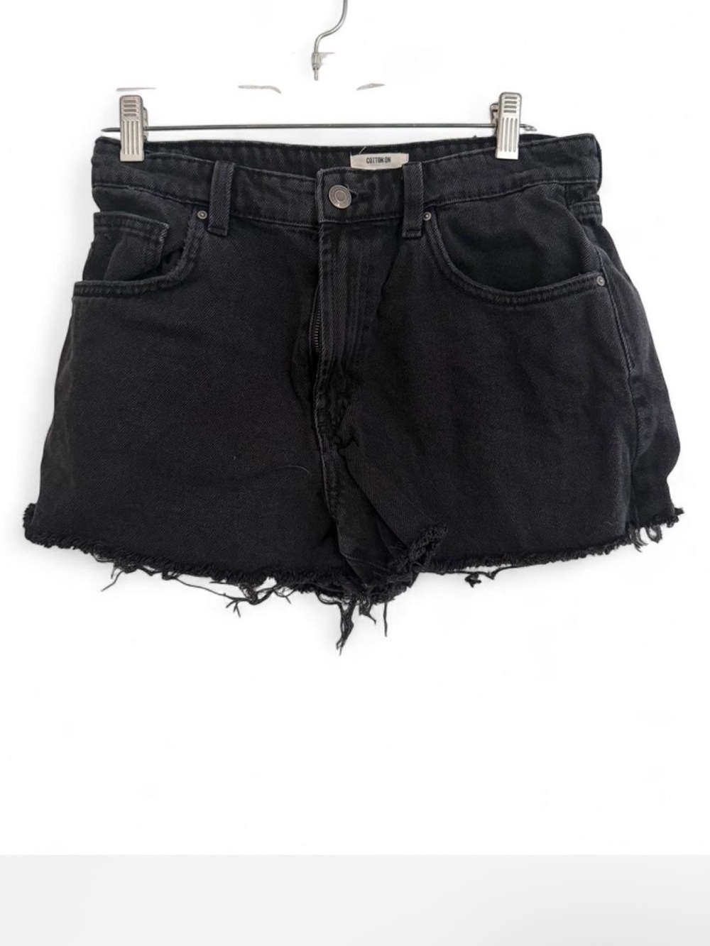 COTTON ON BLACK ORIGINAL CUT OFF DENIM SHORTS SIZE 28